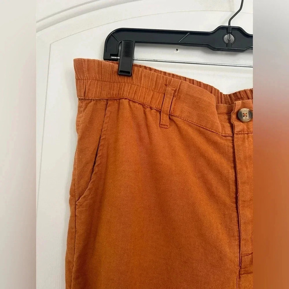 American Eagle linen blend Boho High Rise Casual Pants Camel Brown size medium - Picture 4 of 11